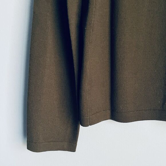 Banana Republic 100% Extra Fine Italian Merino Wool Sweater Men Medium Olive - Picture 8 of 11